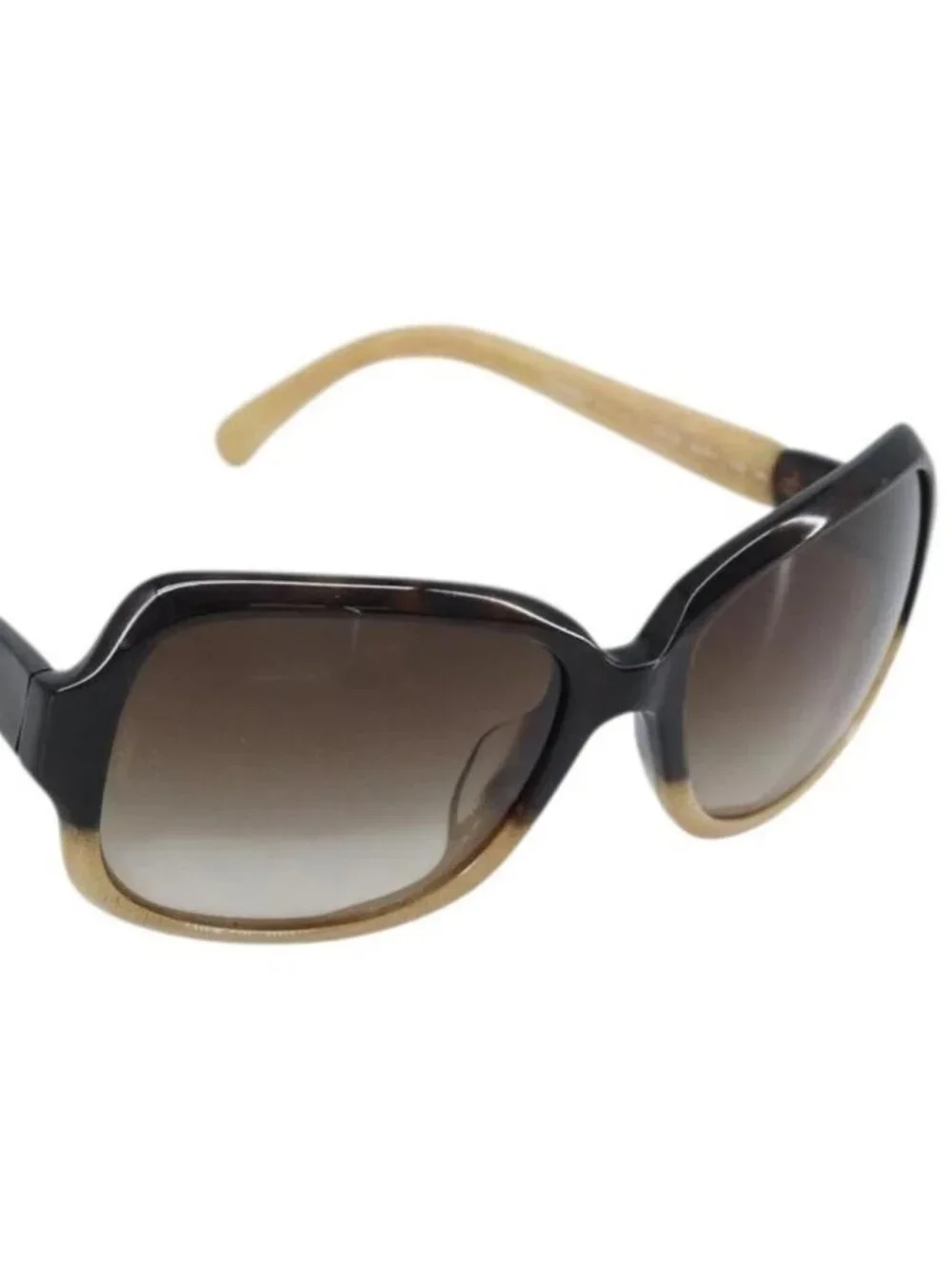 CHANEL COCO Mark Sunglasses plastic Beige 5177-A CC Auth BA11834